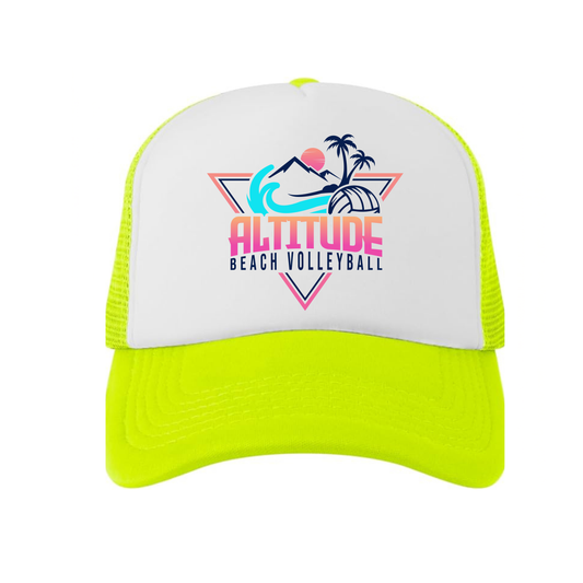 Altitude Beach Snapback Trucker Hat - Neon Yellow / White