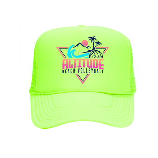 Altitude Beach Snapback Trucker Hat - Neon Lime / Neon Lime