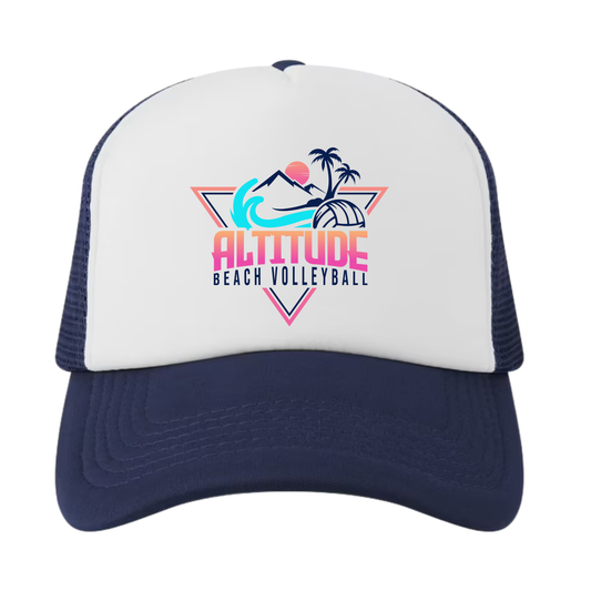 Altitude Beach Snapback Trucker Hat - Navy / White