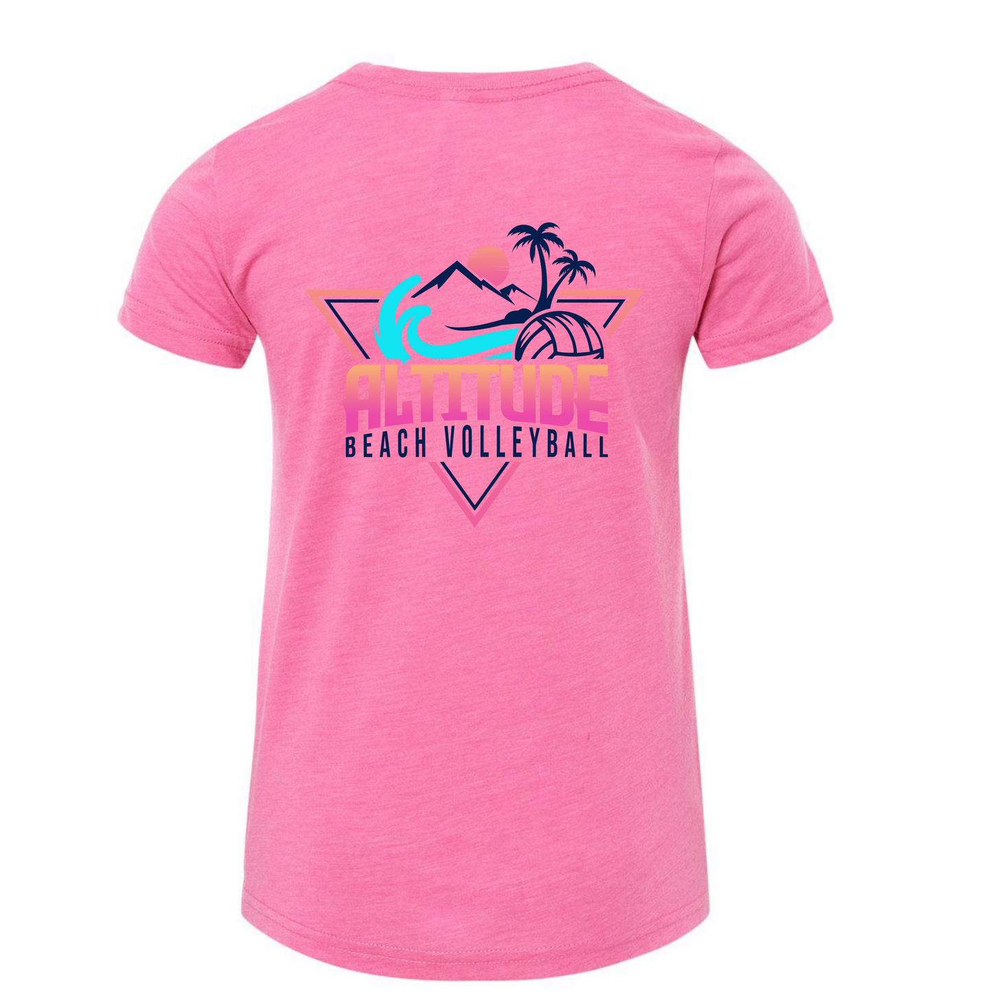 Altitude Beach Volleyball Dual Logo Tee - Charity Pink Triblend (Youth / Adult)