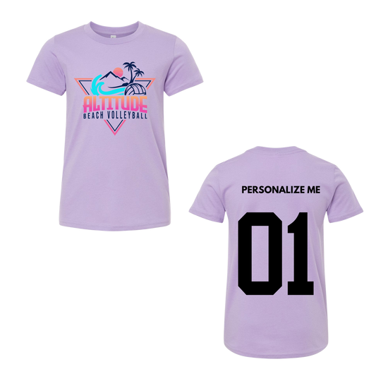 Personalized Altitude Beach Volleyball Oversize Logo Tee - Dark Lavender (Youth / Adult)