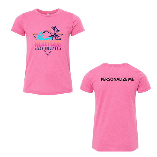 Personalized Altitude Beach Volleyball Oversize Logo Tee - Charity Pink Triblend (Youth / Adult)