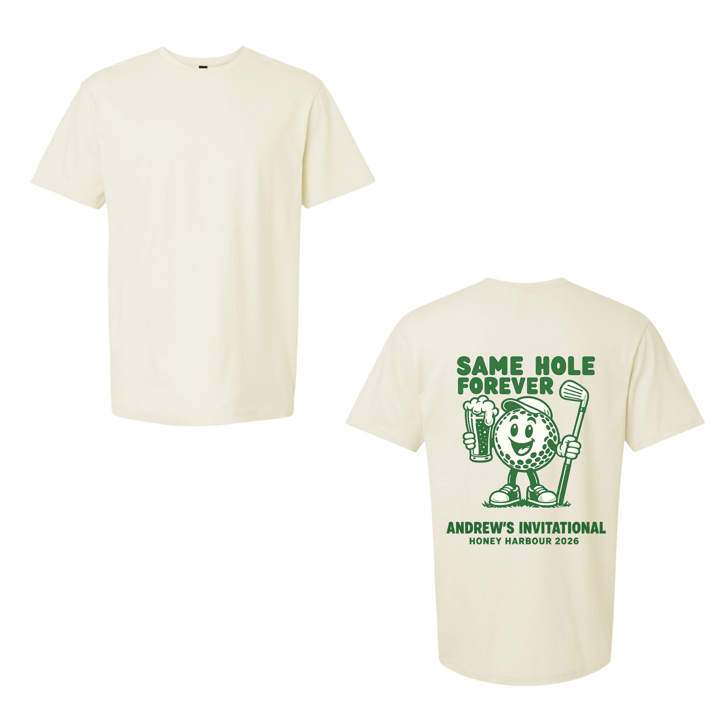 One Hole For Life Crewneck Tee - Off White