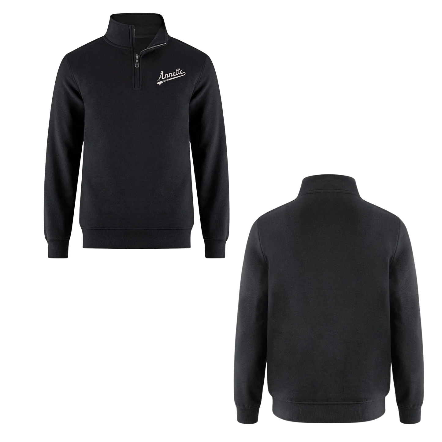 Annette Baseball Quarter-Zip Sweatshirt - Black