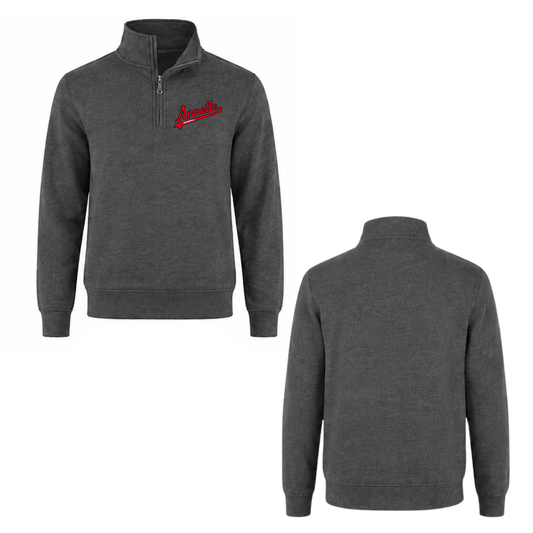 Annette Baseball Quarter-Zip Sweatshirt - Charcoal