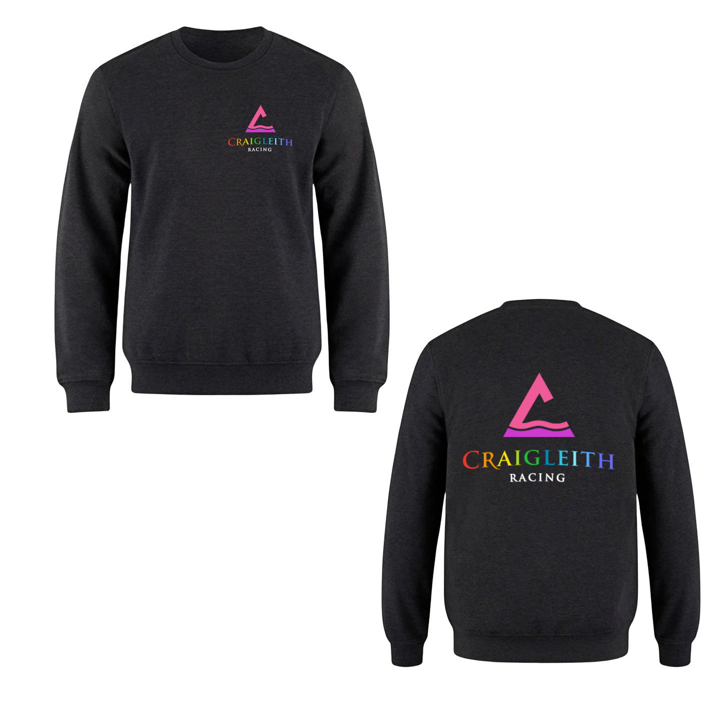 Adult Craigleith Rainbow Dual Logo Crew Sweatshirt - Charcoal