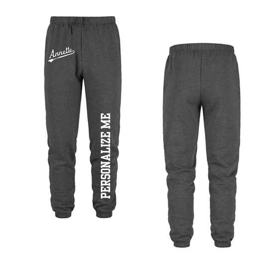 Annette Baseball - Mini White Script Logo / Personalized - Charcoal