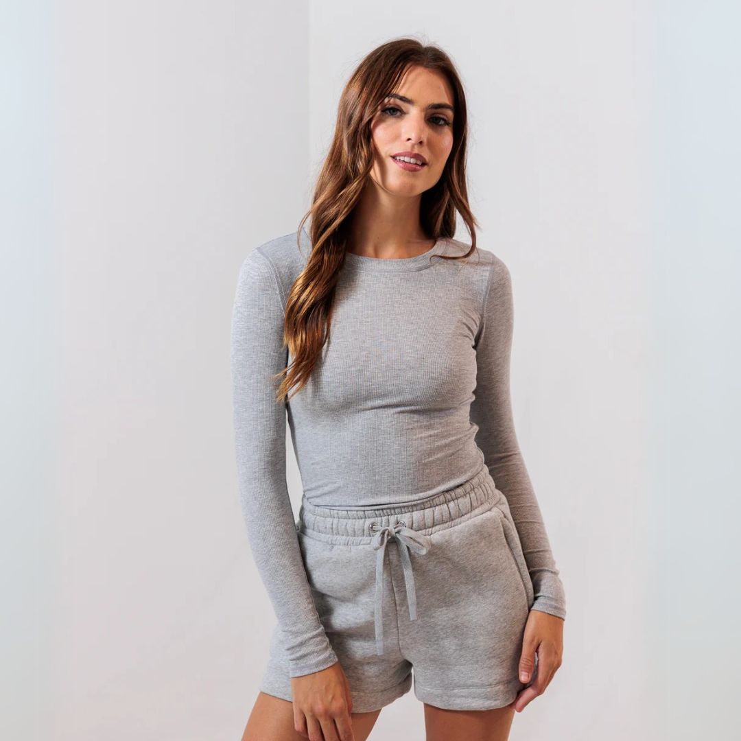 Après Actif Essential Ribbed Long Sleeve - Cloud Grey