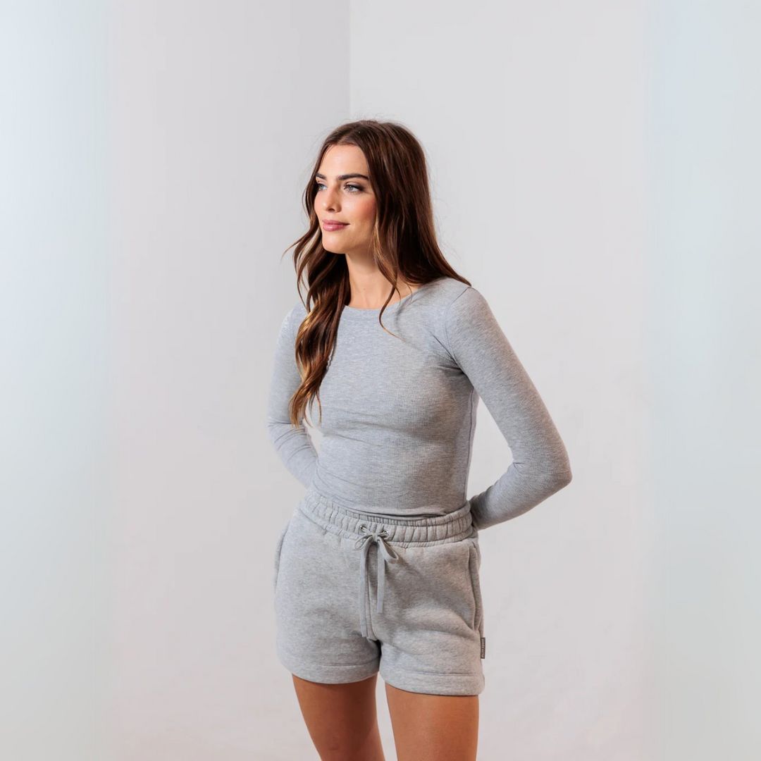 Après Actif Essential Ribbed Long Sleeve - Cloud Grey