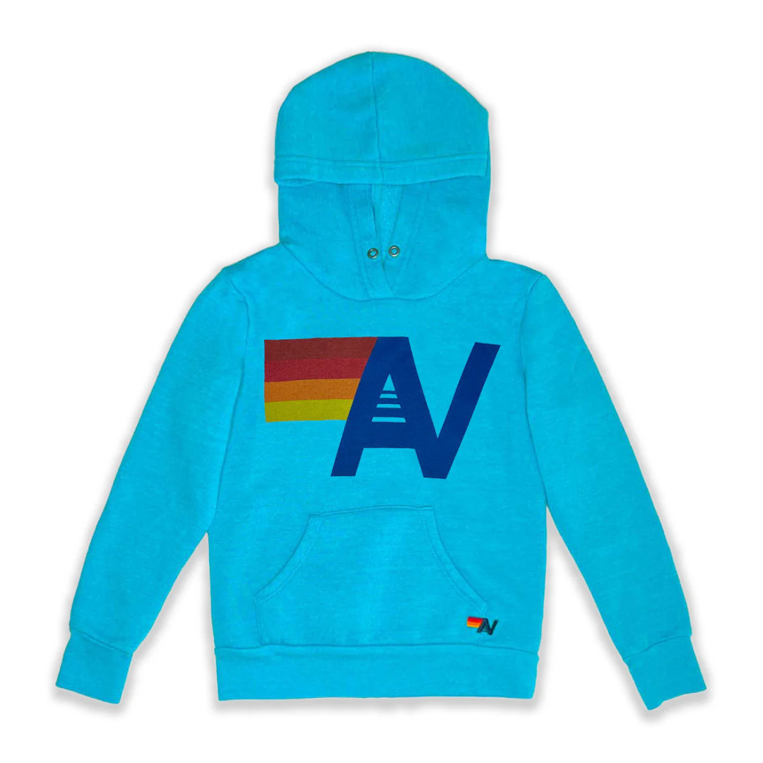 Aviator Nation -  Kid's Logo Pullover Hoodie - Neon Blue