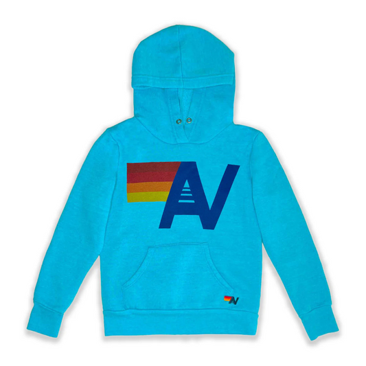 Aviator Nation -  Kid's Logo Pullover Hoodie - Neon Blue