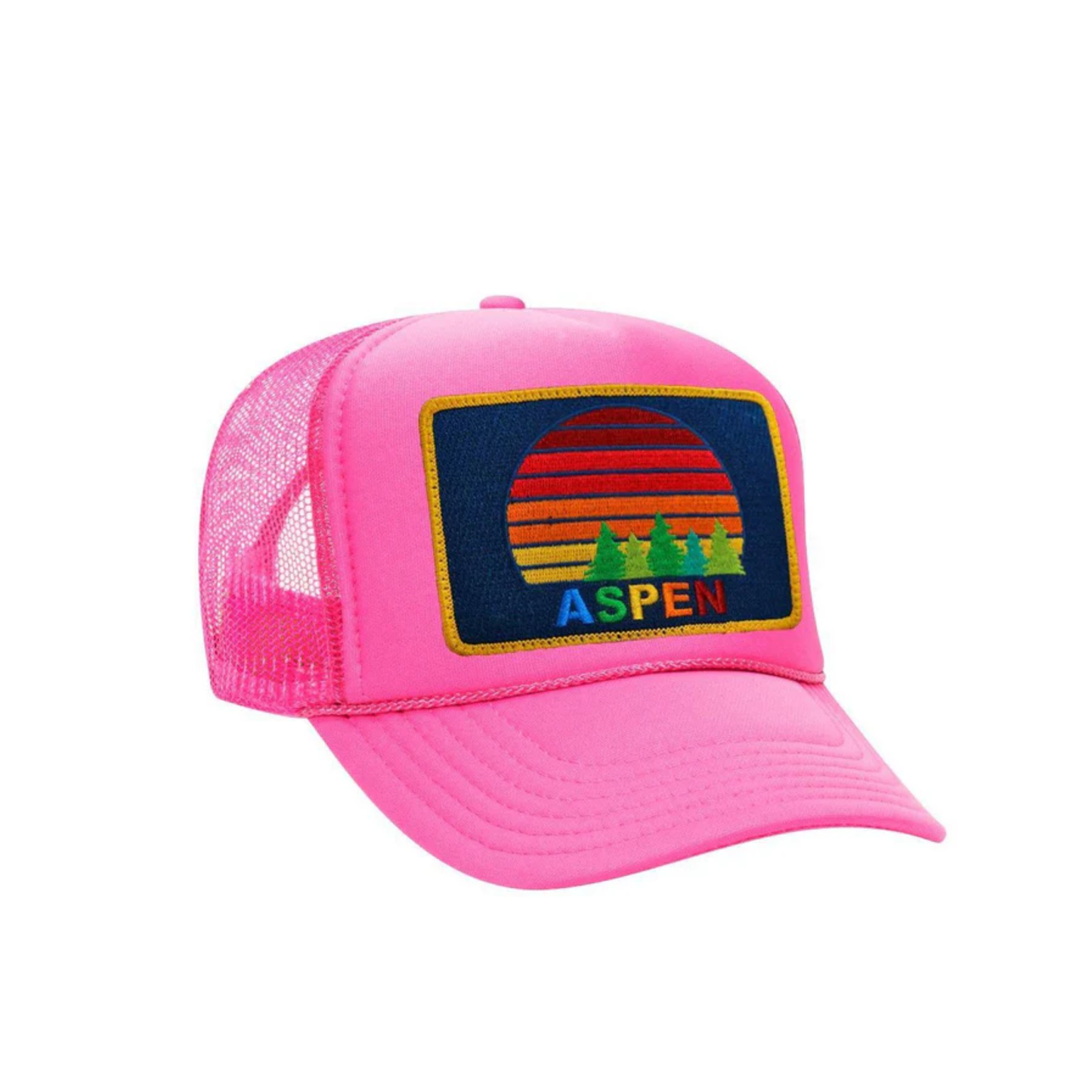 Aviator Nation Adult Aspen Sunset Vintage Low Rise Trucker - Neon Pink