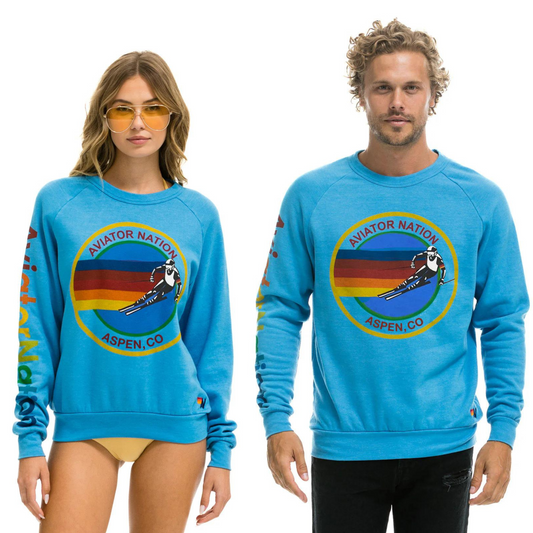 Aviator Nation Adult Unisex Aspen Crew Sweatshirt - Ocean