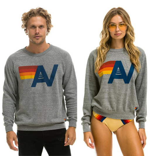 Aviator Nation Adult Unisex Logo Crew Sweatshirt - Heather Grey