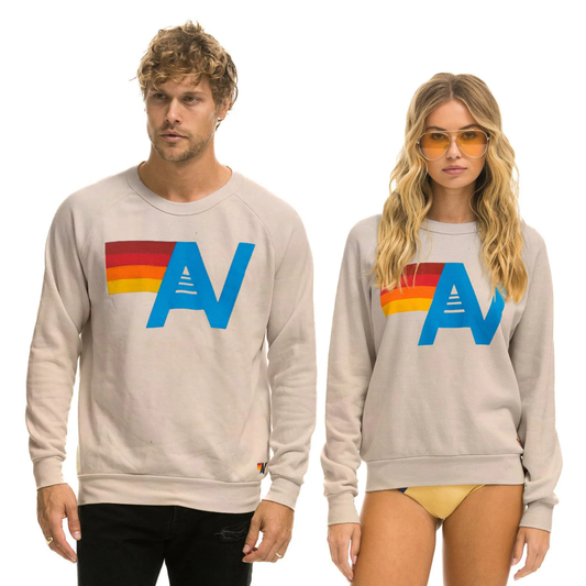 Aviator Nation Adult Unisex Logo Crew Sweatshirt - Sand