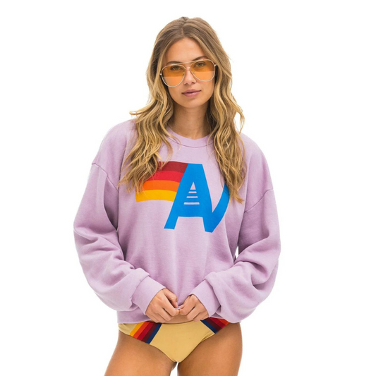 Aviator Nation Women's Logo Relaxed Crew Sweatshirt - Mauve