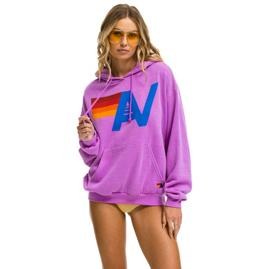 Aviator Nation -  Adult Logo Pullover Relaxed Hoodie - Neon Purple