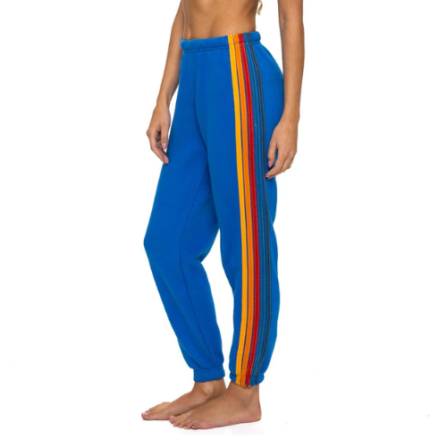 Aviator Nation Women's 5 Stripe Sweatpants - Adventure Blue