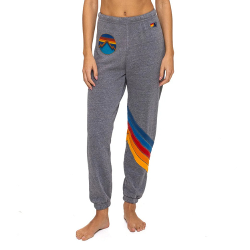 Aviator Nation Women's All Seasons Circle Chevron Sweatpants - Heather Grey