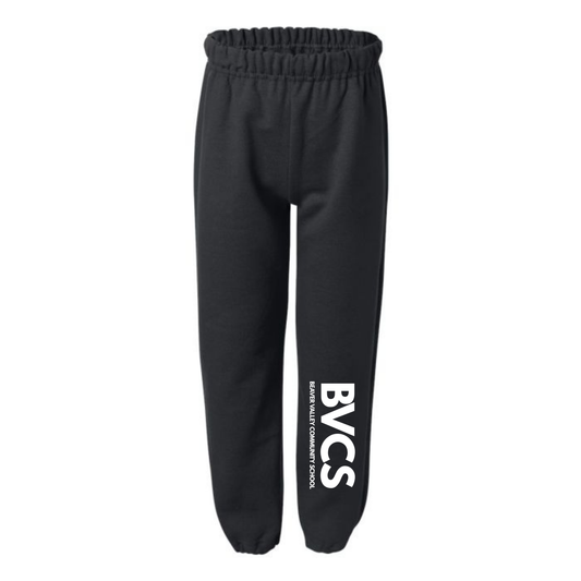 BVCS Joggers - White Logo - Black