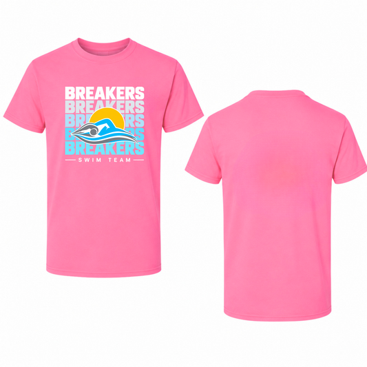 The Breakers “Ride the Wave” T-Shirt - Neon Pink