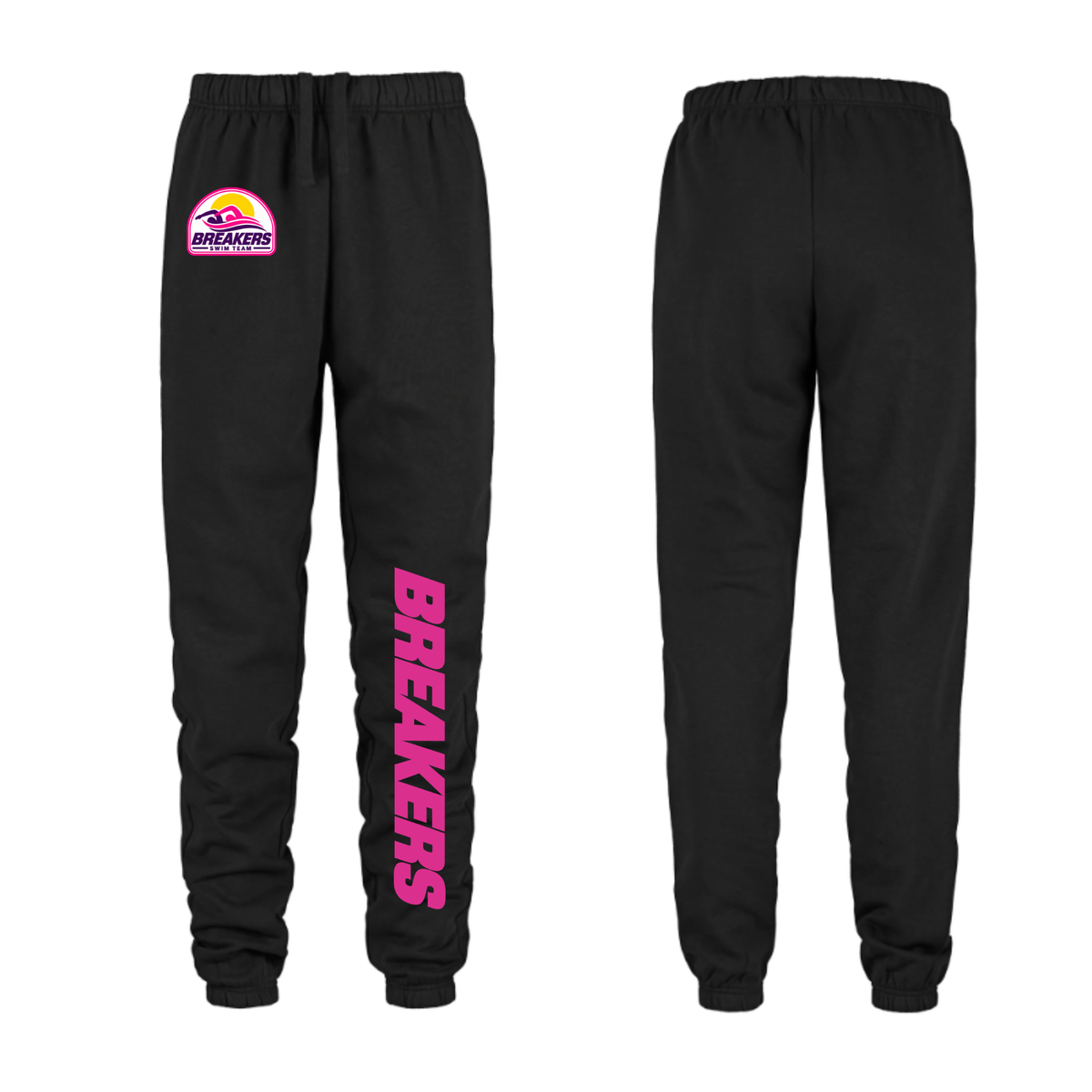 Breakers Swim Team Dual Logo Joggers - Black / Pink