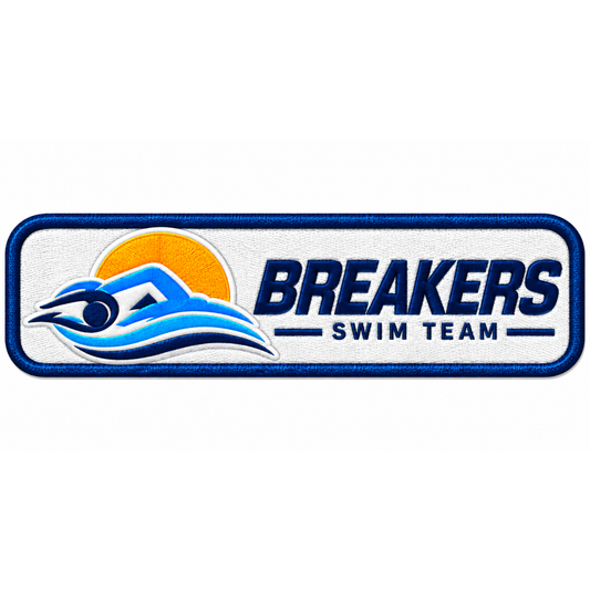 Breakers Swim Team Horizon Iron On Patch - White