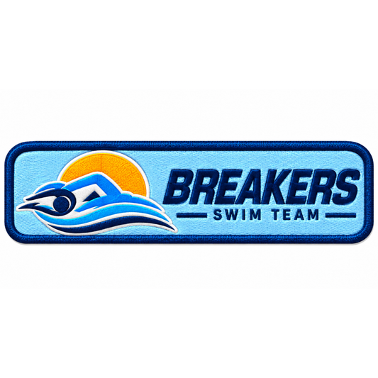 Breakers Swim Team Horizon Iron On Patch - Soft Sky Blue