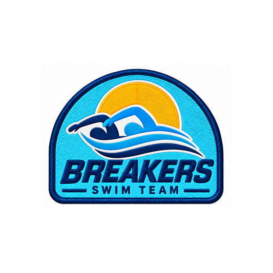 Iron on Patch - Breakers Swim Team - Aqua