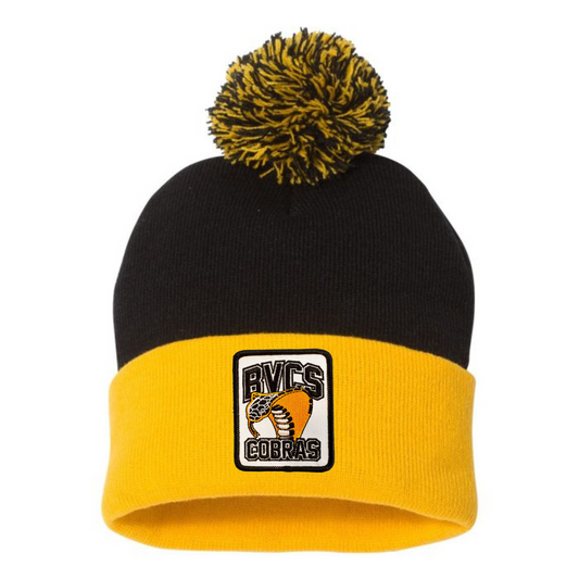 BVCS Patch Pom Pom Knit Toque - Black / Gold