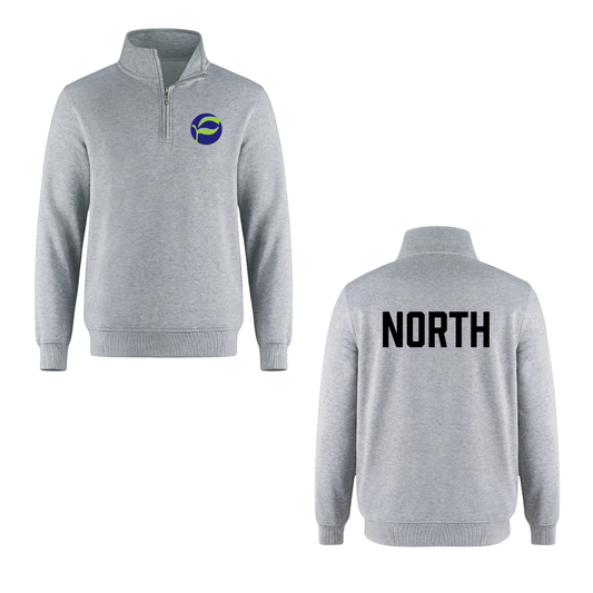 Pretty River Academy NORTH Quarter-Zip Sweatshirt - Athletic Grey