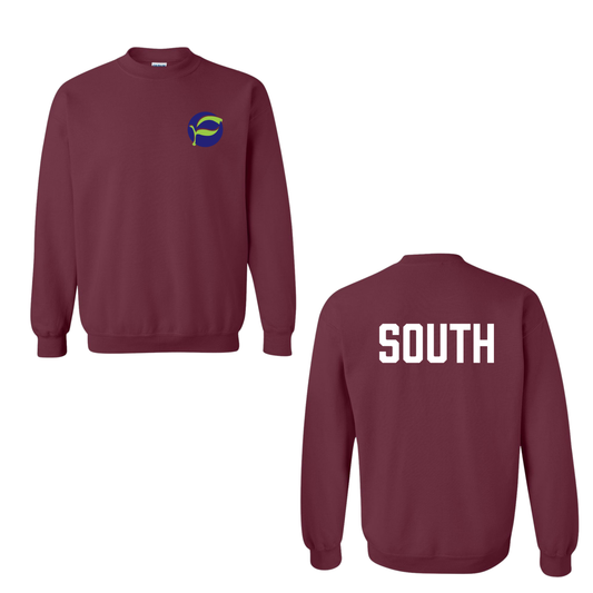 Pretty River Academy SOUTH Crewneck Sweatshirt - Maroon (JK - GR 1 Only)
