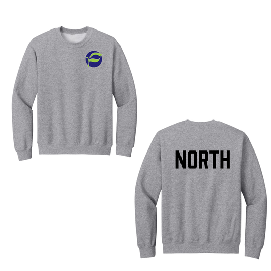 Pretty River Academy NORTH Crewneck Sweatshirt - Athletic Grey (JK - GR 1 Only)