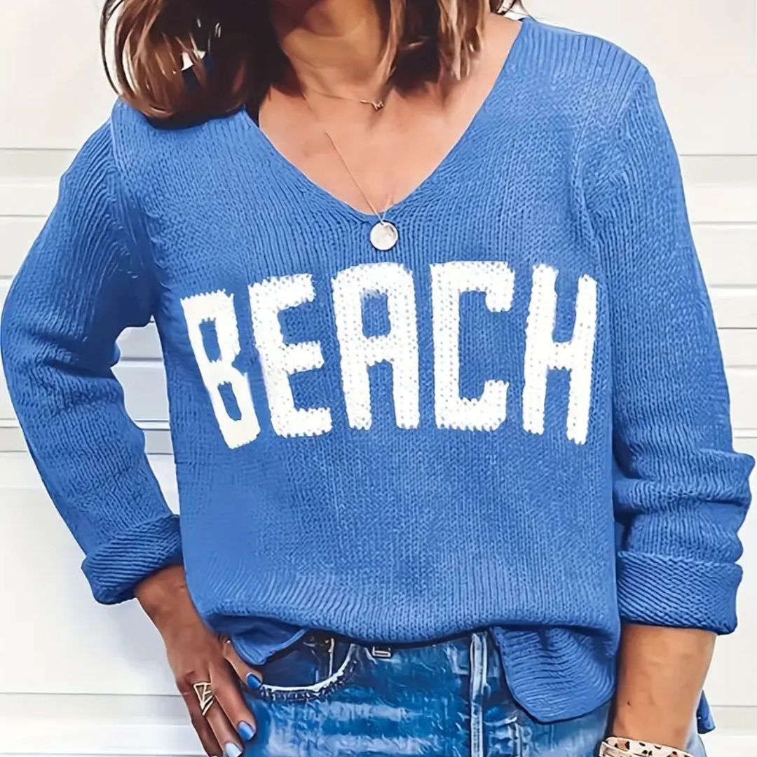 Beach Knit Sweater - Ocean Blue