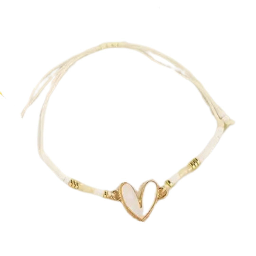 Boho Beaded Enamel Heart Bracelets