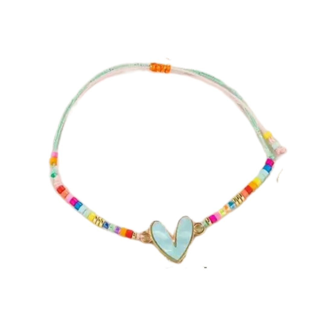 Boho Beaded Enamel Heart Bracelets