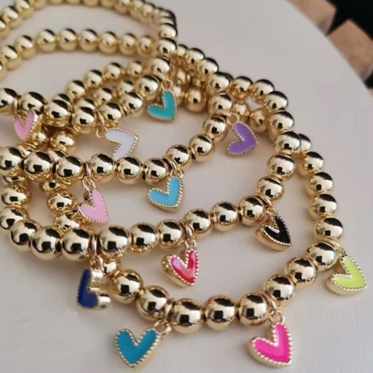 Boho Enamel Heart Bracelet