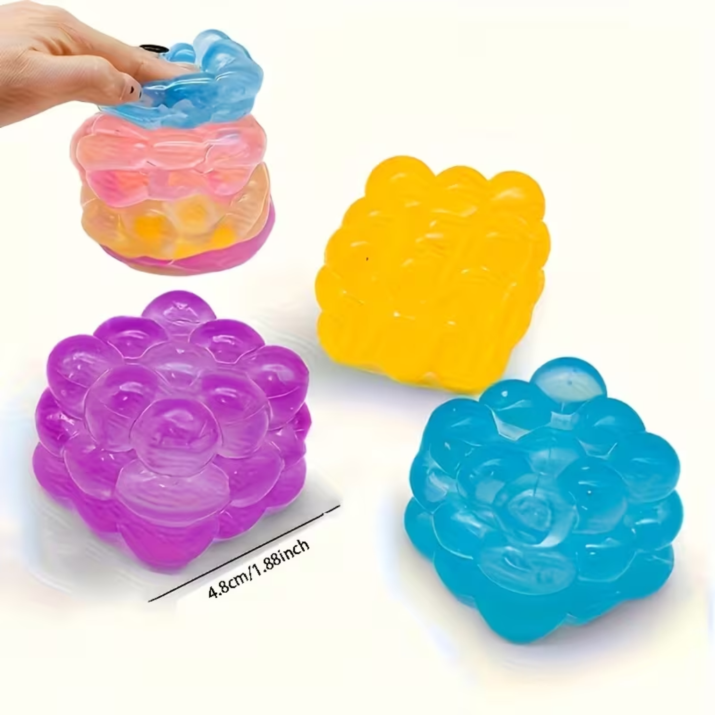 Bubble Cube Sensory Squishy - Assorted Colours