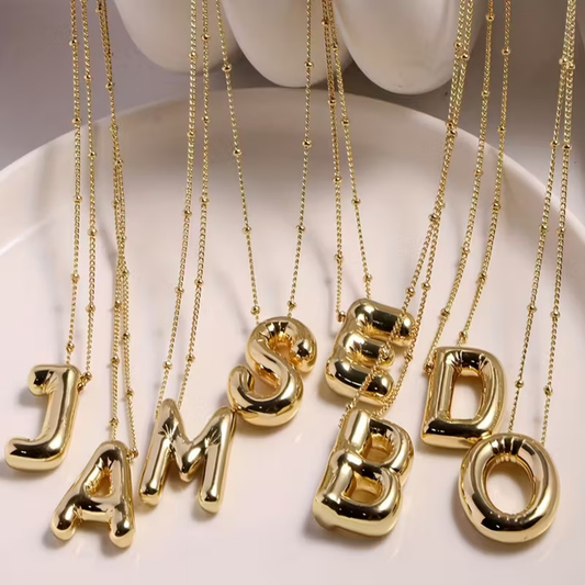 Bubble Letter Necklace - Bronzed