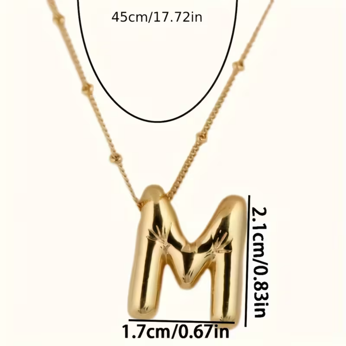 Bubble Letter Necklace - Bronzed