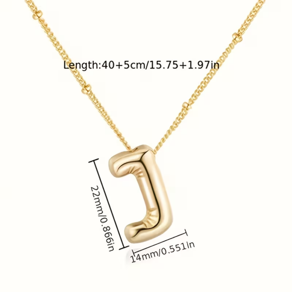 Bubble Letter Necklace - Silvery