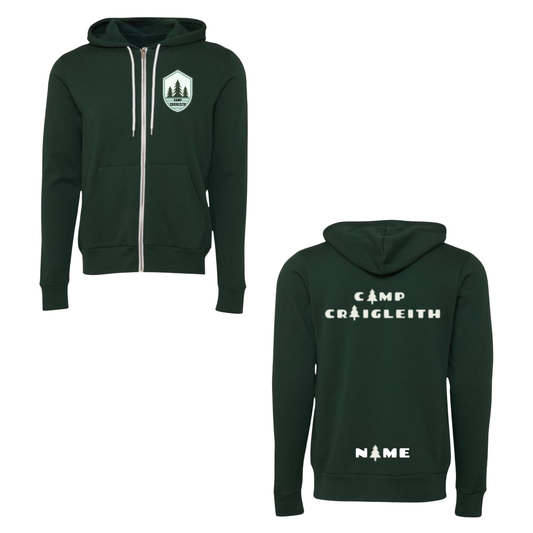 Camp Craigleith Sponge Fleece Full-Zip Hoodie & Patch Bundle - Forest Green