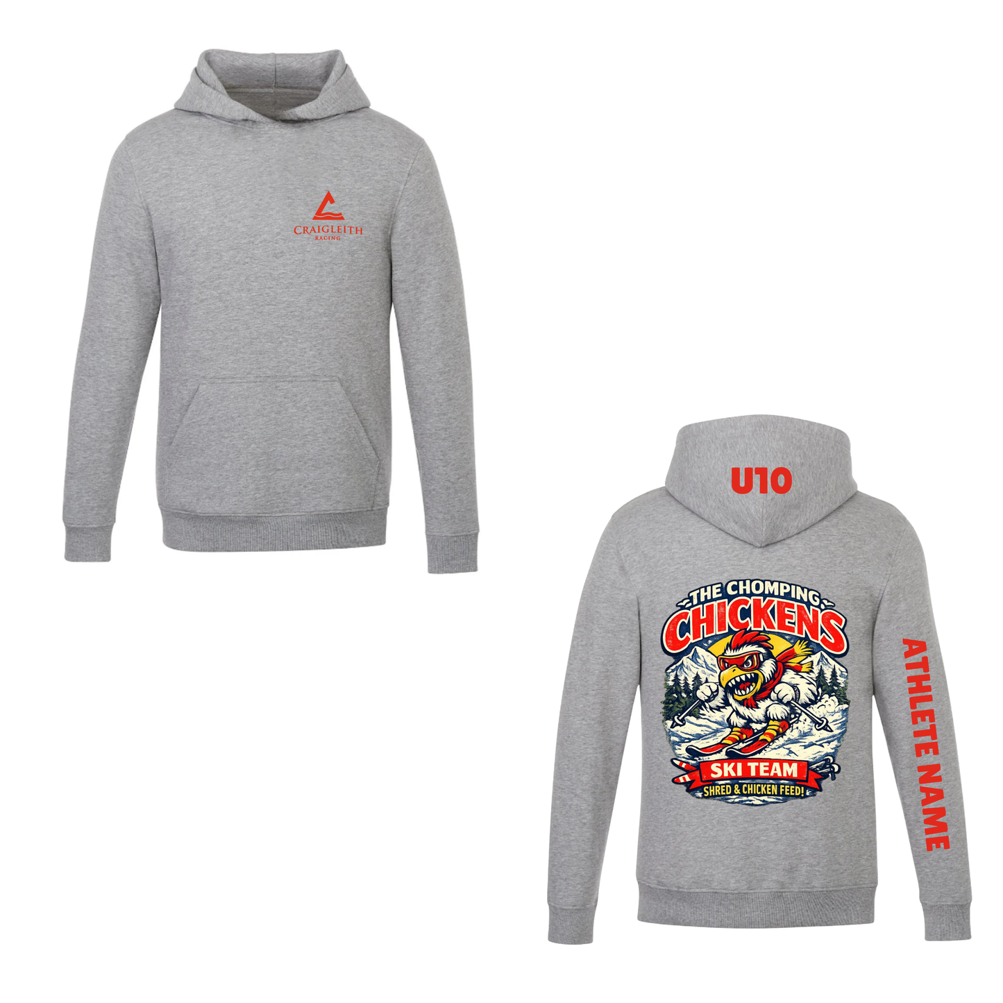 Craigleith Comping Chickens Hooded Sweatshirt - Sport Grey