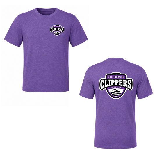 Collingwood Clippers Short Sleeve Shirt - Dual Logo - Purple Triblend