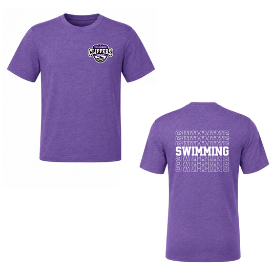 Collingwood Clippers Swimming Short Sleeve Shirt - Purple Triblend