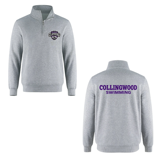 Collingwood Clippers Quarter-Zip Sweatshirt - Grey