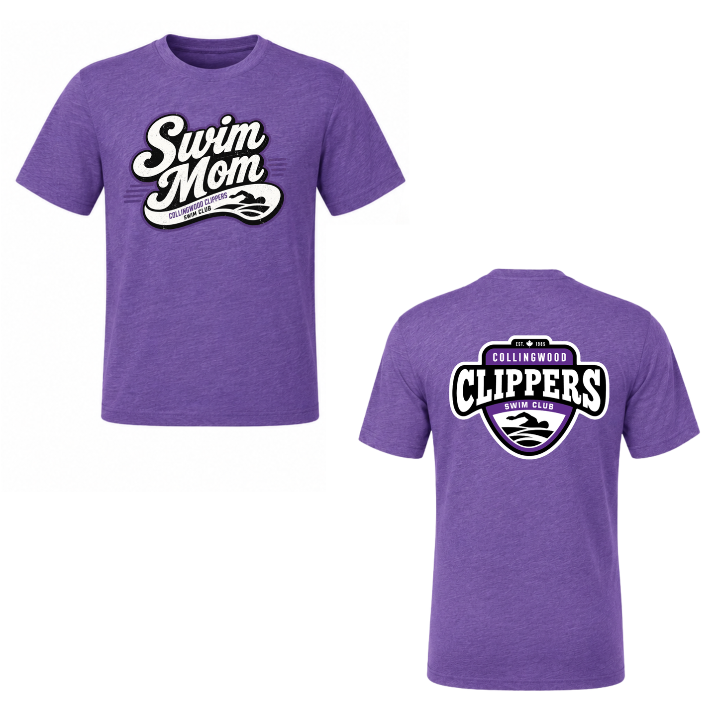 Collingwood Clippers Short Sleeve Shirt - Swim Mom - Purple Triblend