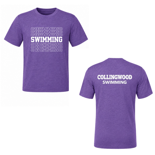 Collingwood Clippers Swimming Short Sleeve Shirt - Purple Triblend