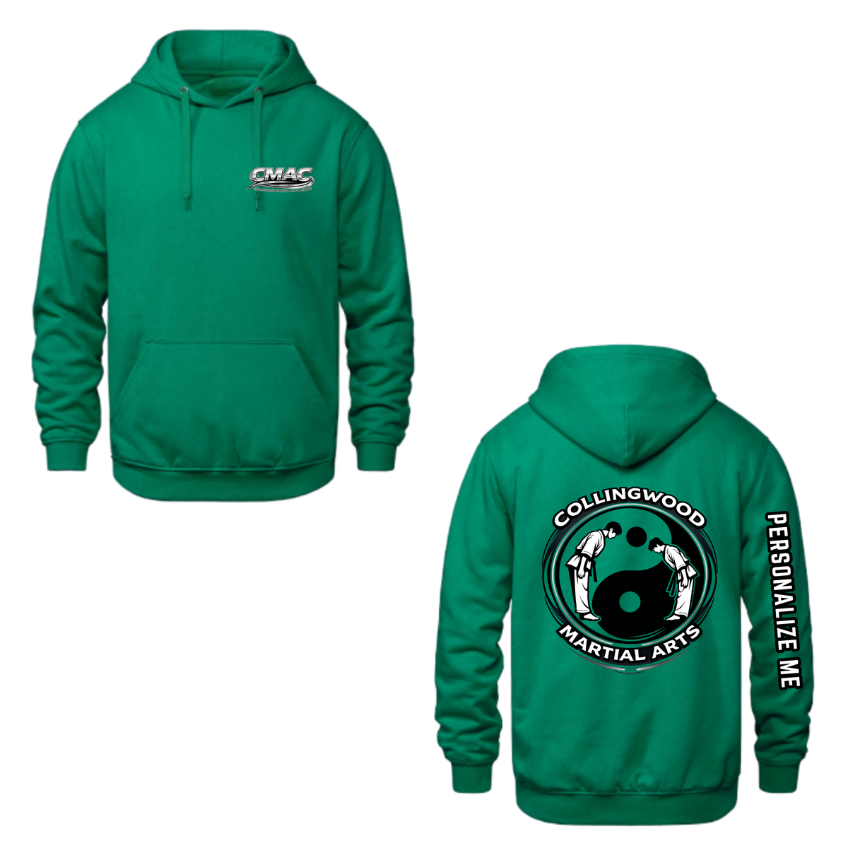 CMAC Hooded Sweatshirt - Mini Dual Logo /  Personalized - Kelly Green
