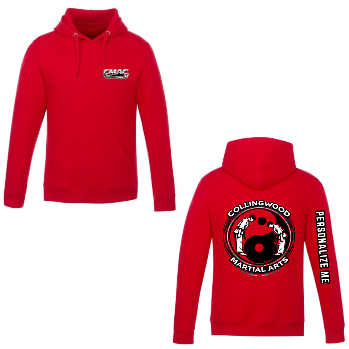 CMAC Hooded Sweatshirt - Mini Dual Logo /  Personalized - Red
